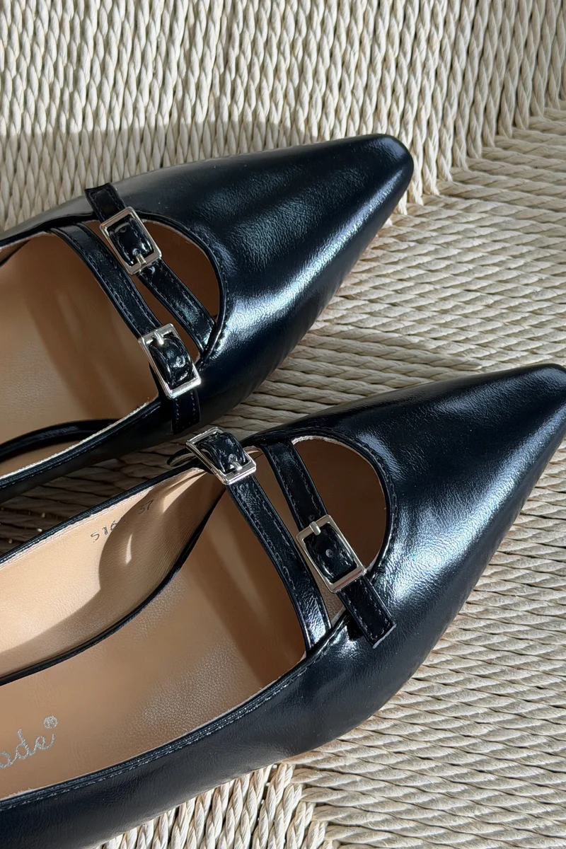 Bloom - Galanthus Ballet Flats - Black