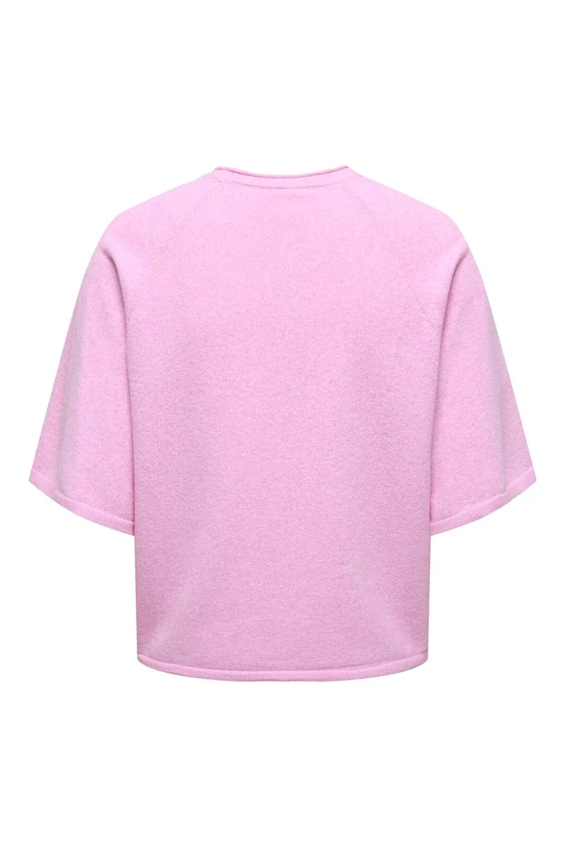 Only - Onlloyal 2/4 O-Neck Knt - 4983477 Super Pink Melange