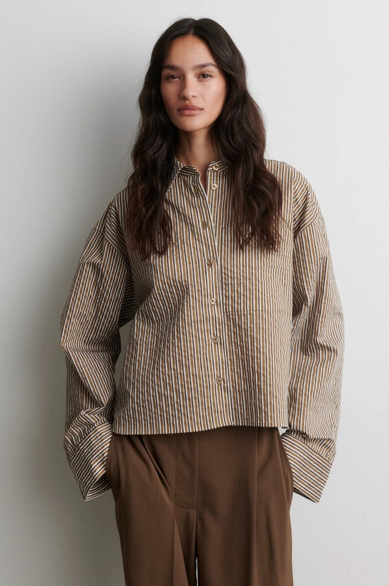 Second Female - Vena Cropped Shirt 61126 - 6016 Camel