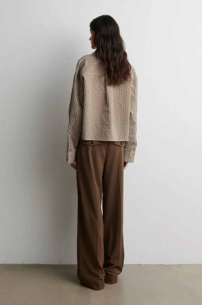 Second Female - Vena Cropped Shirt 61126 - 6016 Camel