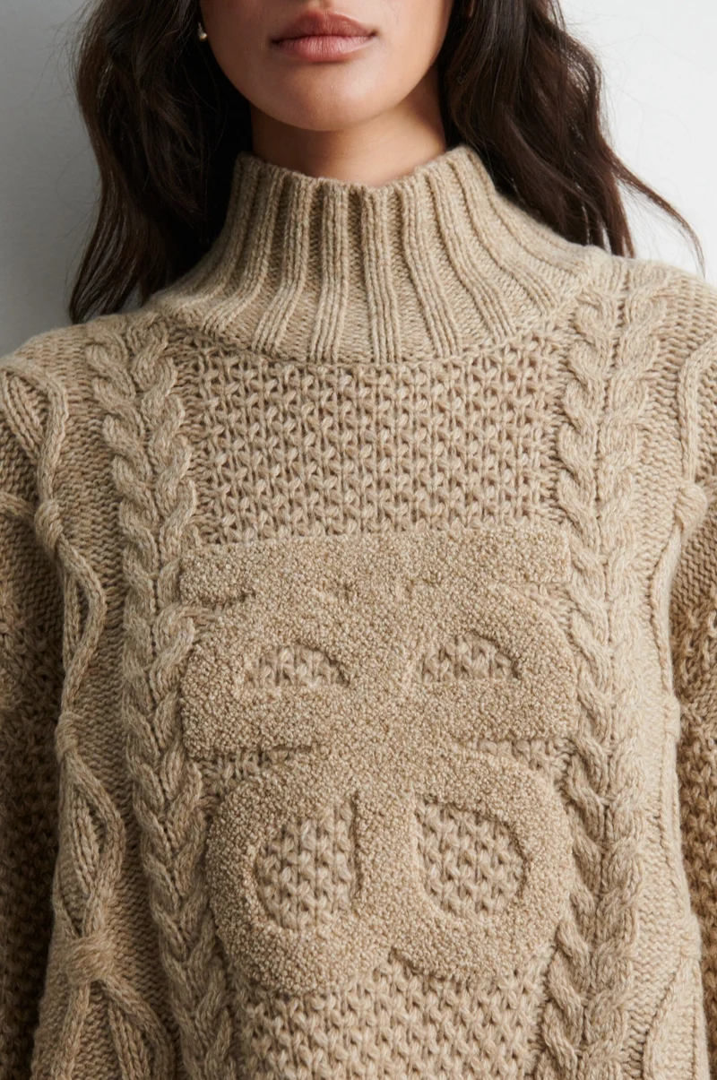 Second Female - Janne Knit T-Neck 61044 - 6007 Camel melange