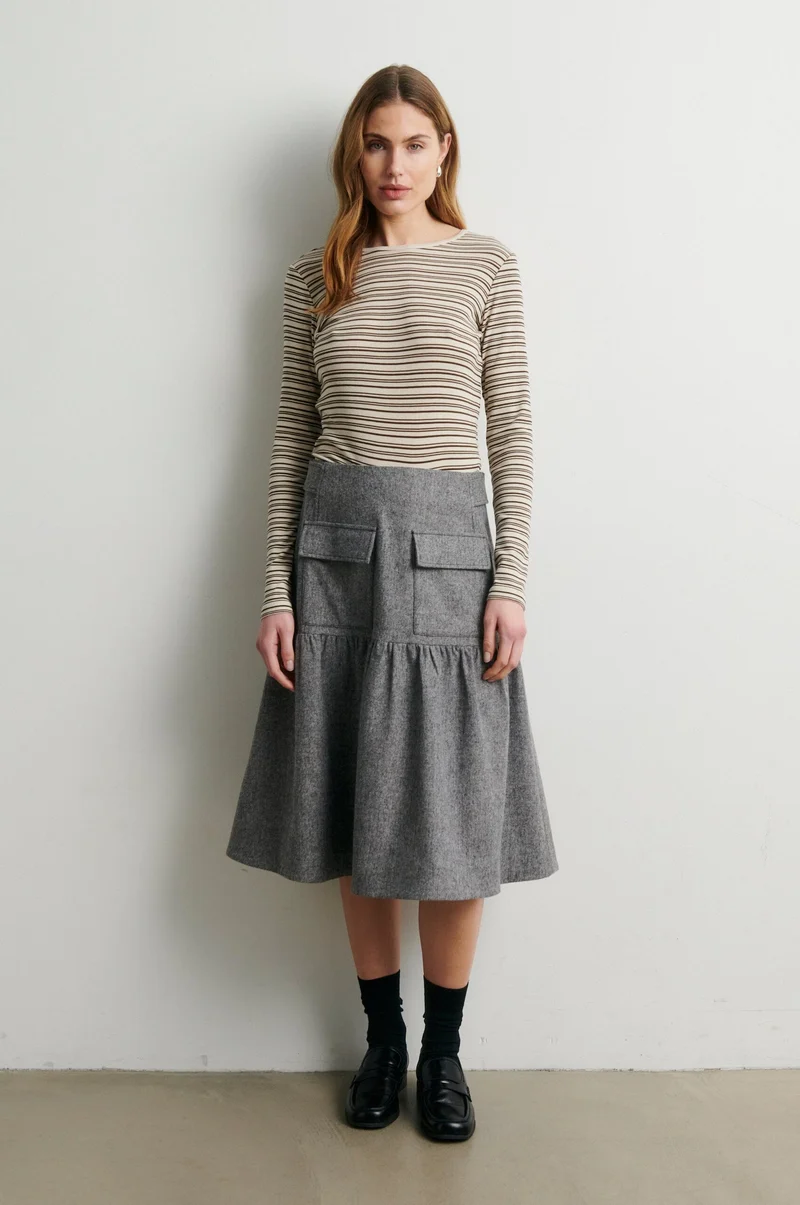 Second Female - Lydney Skirt 60968 - 7002 Grey Melange