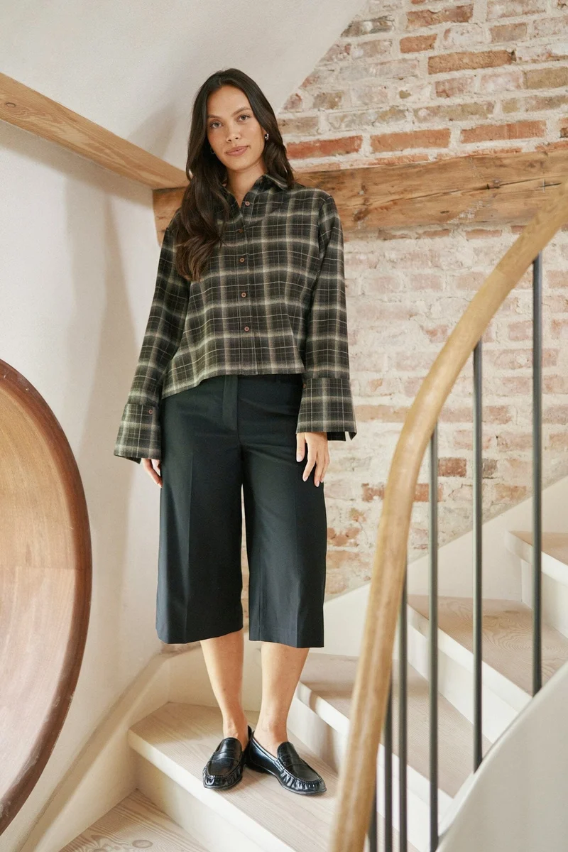 Neo Noir - Jaylin Flannel Check Shirt 171705 - 676 - Dark Brown