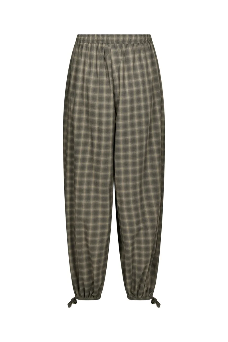 Neo Noir - Roxane Balloon Checked Pants 169630 - 157 - Dusty Army