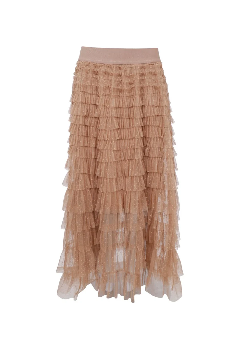 Black Colour - Bcangelina Mesh Skirt 40965 - Latte
