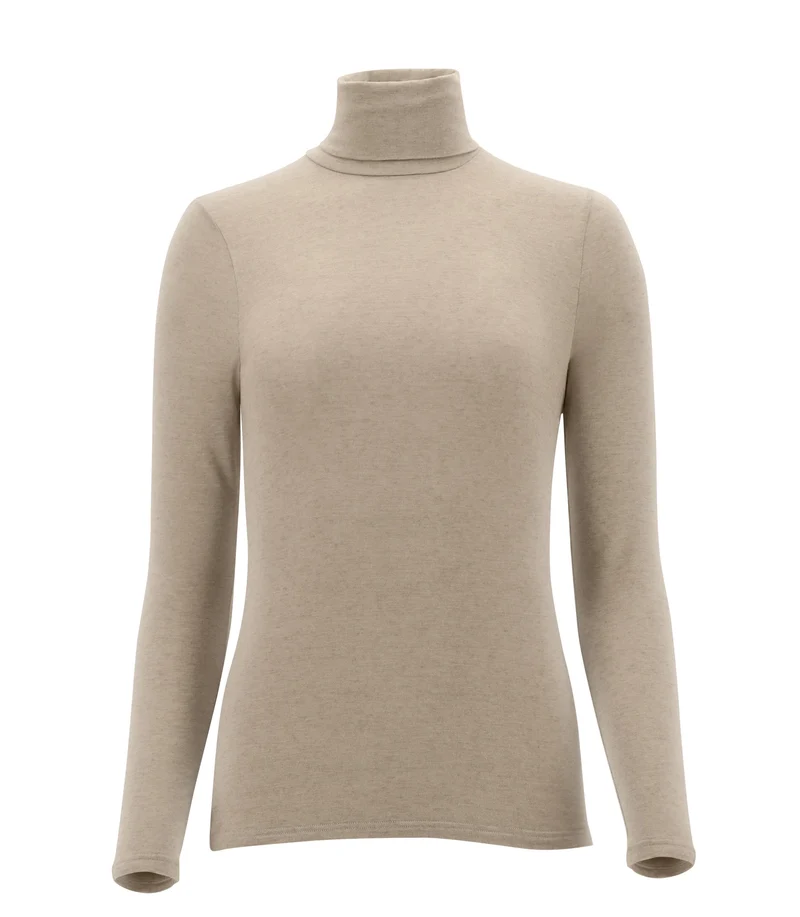 Oroblu - Oroblu Perfect Line Cashmere Turtleneck Top Vobt67057 - Beige