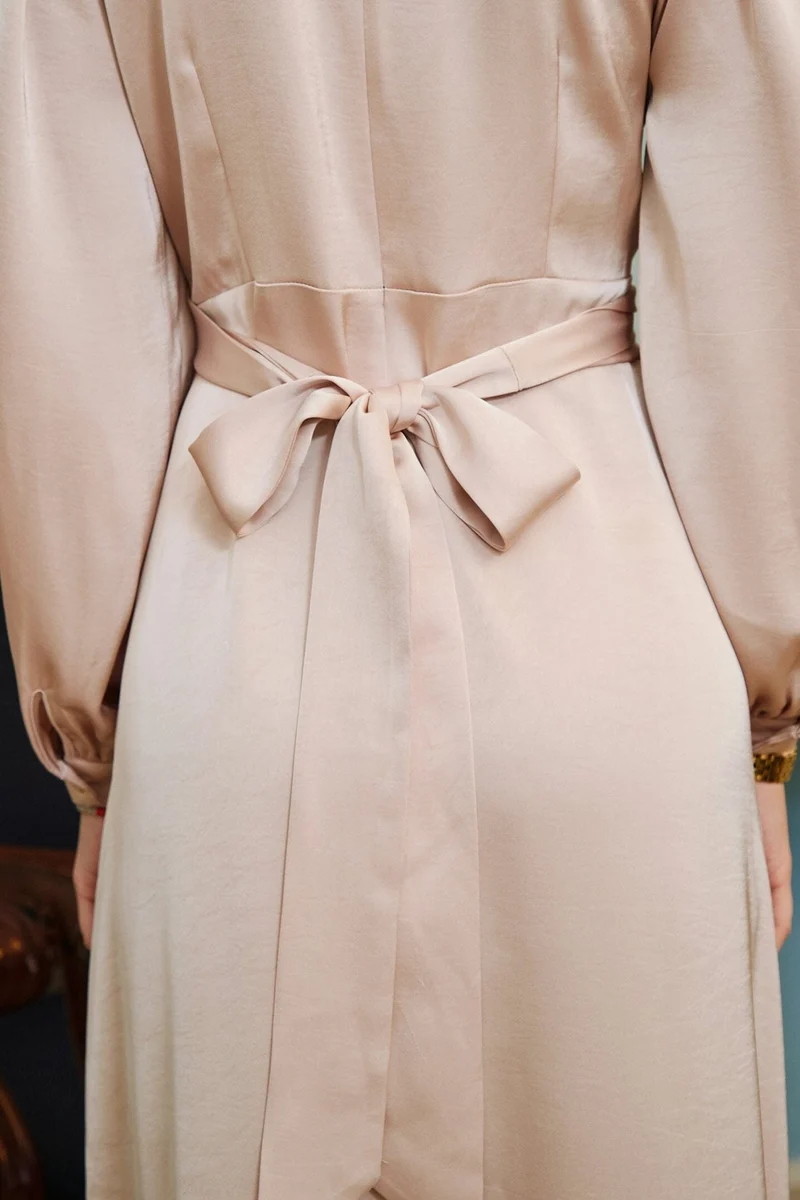 Neo Noir - Bretti Heavy Sateen Dress 168431 - 720 - Champagne