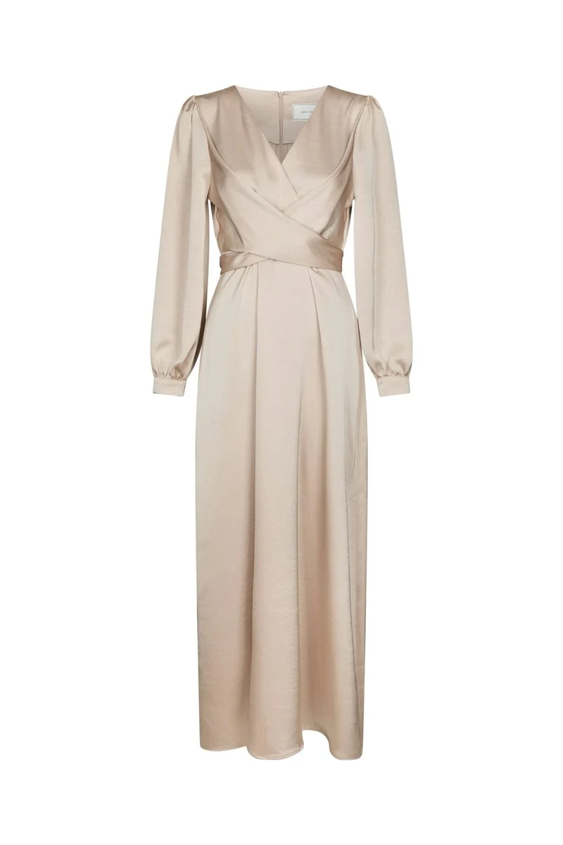 Neo Noir - Bretti Heavy Sateen Dress 168431 - 720 - Champagne