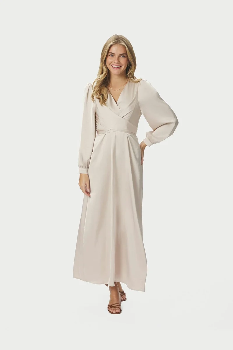 Neo Noir - Bretti Heavy Sateen Dress 168431 - 720 - Champagne