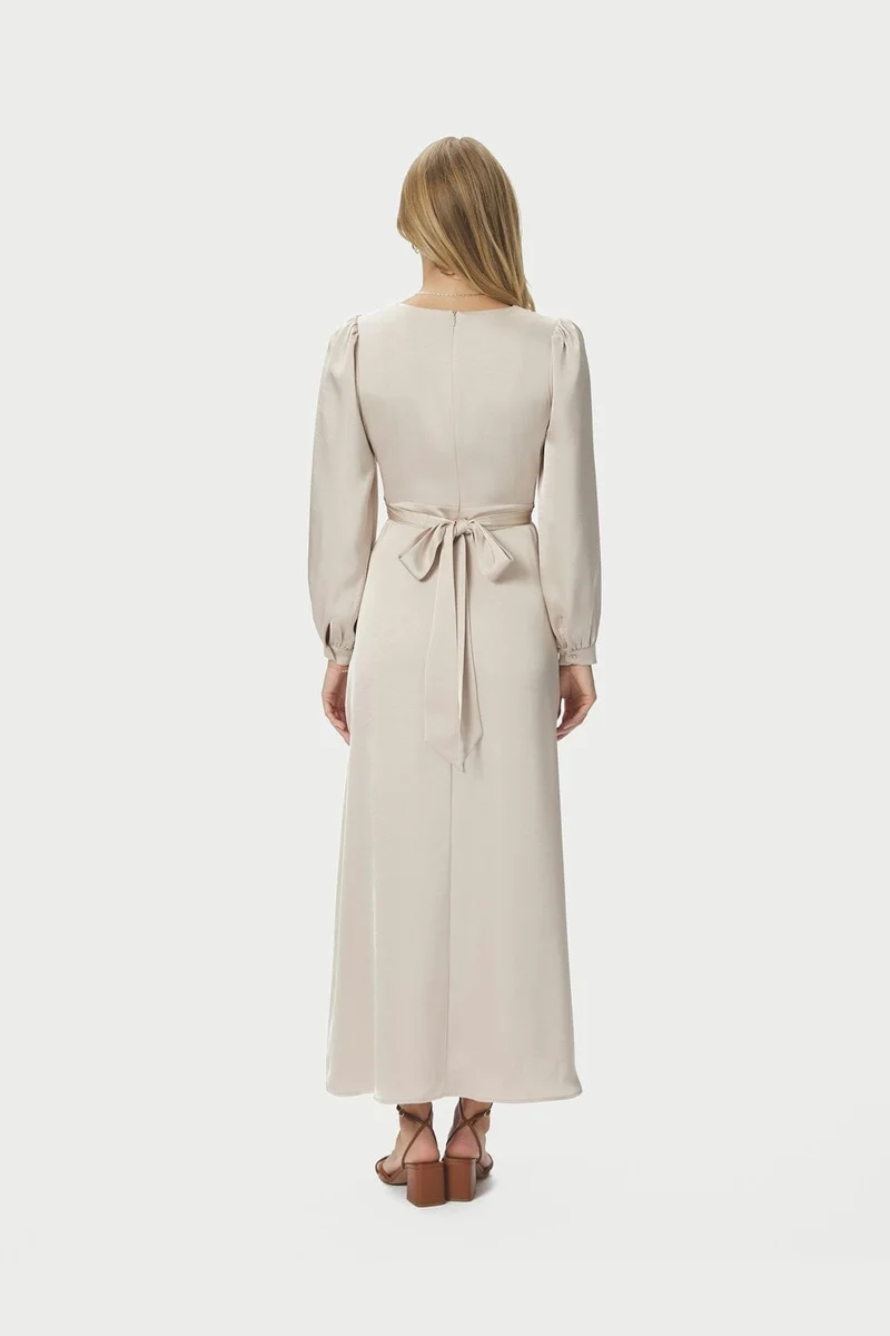 Neo Noir - Bretti Heavy Sateen Dress 168431 - 720 - Champagne