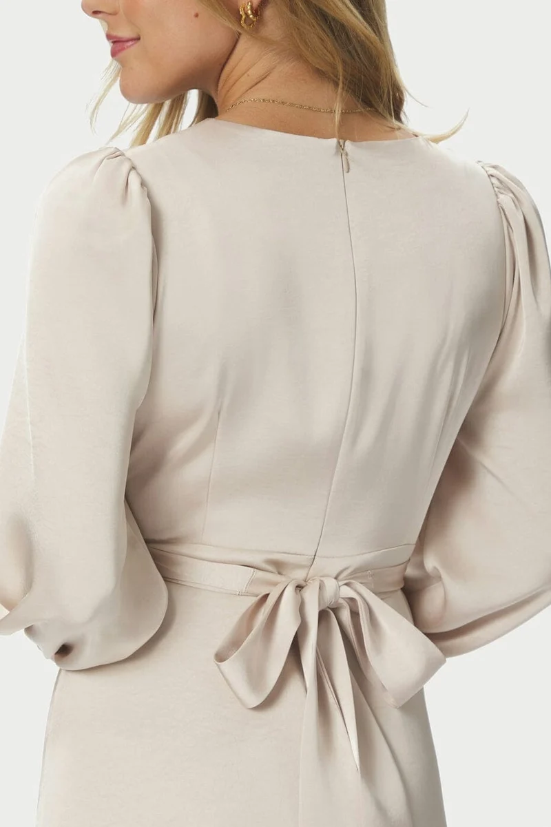 Neo Noir - Bretti Heavy Sateen Dress 168431 - 720 - Champagne