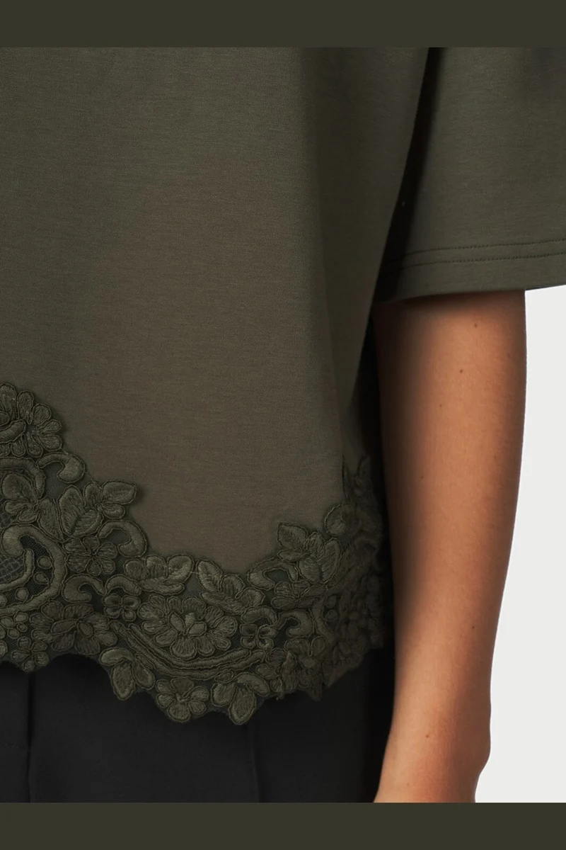 Neo Noir - Iria Lace Tee 170063 - 151 - Army