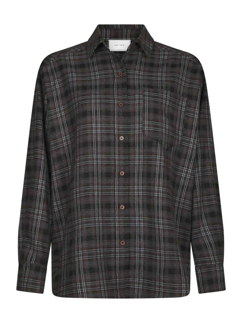 Neo Noir - Dalma Flannel Check Shirt 171678 - 189 - Warm Grey