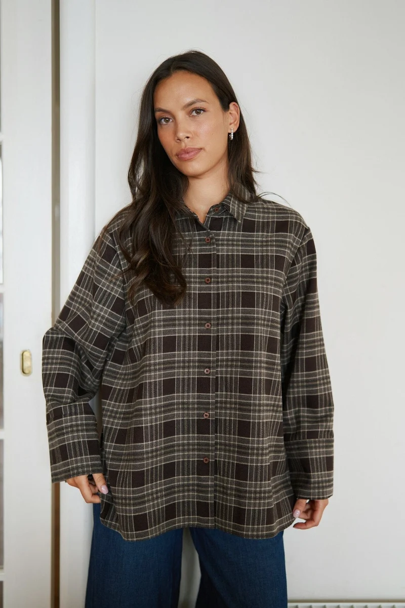 Neo Noir - Dita Flannel Check Shirt 171676 - 210 - Brown