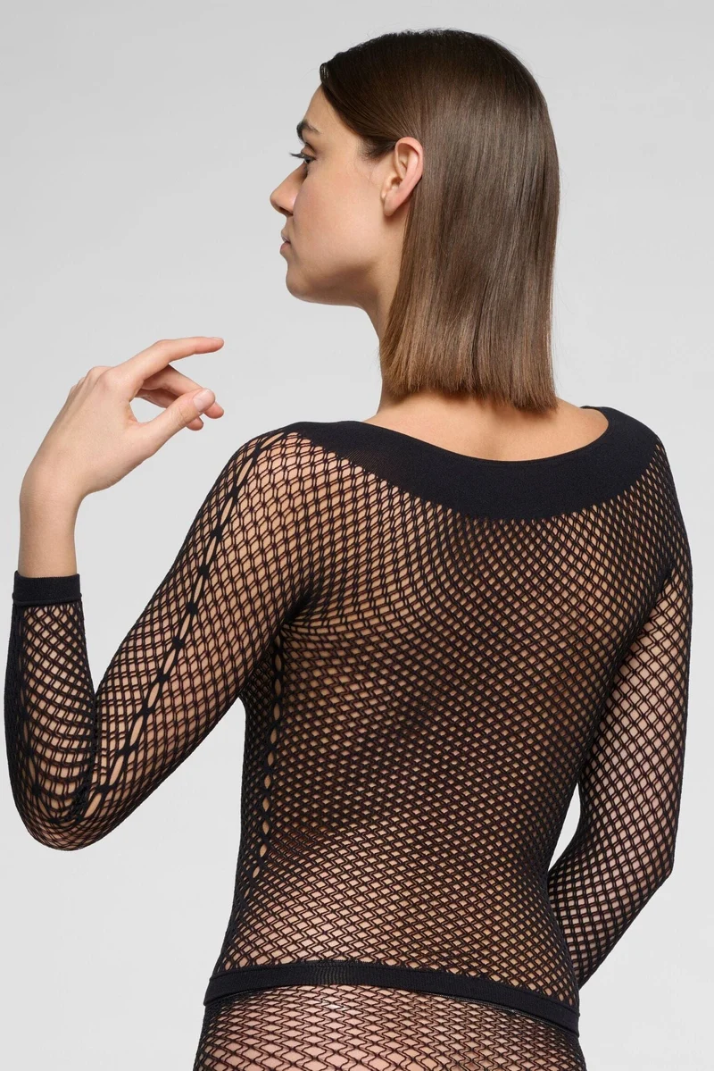Oroblu - Oroblu Etherea Mesh T-Shirt T-Shirt Vobs68616 - Black