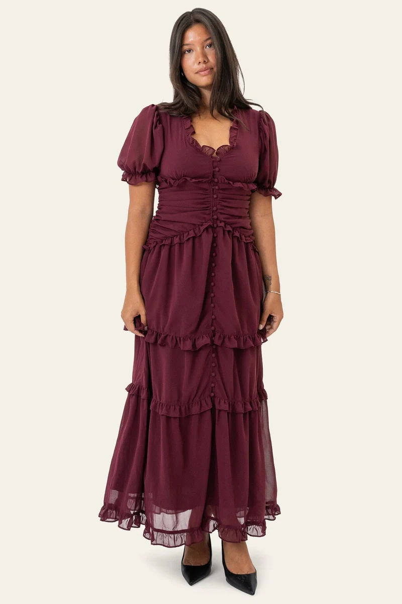 BYIC - Arielic Long Dress A25193 - Bordeaux