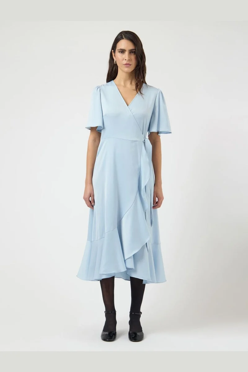 YAS - Yasthea 2/4 Midi Wrap Dress - 4971092 Skyway