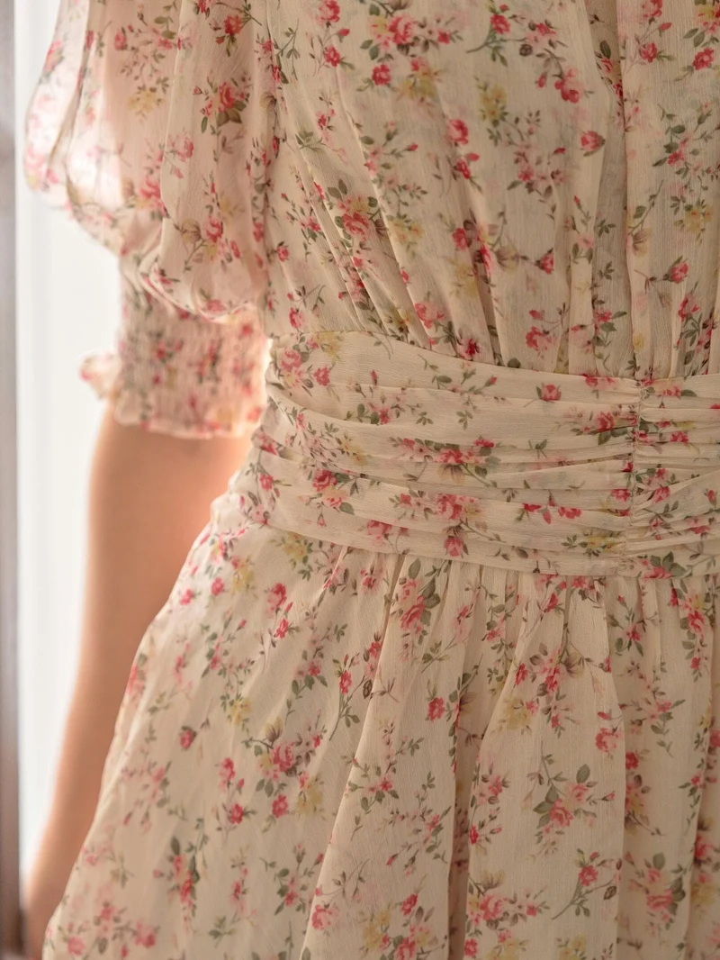 Neo Noir - Sable Meadow Printed Dress 167707 - 122 - Creme