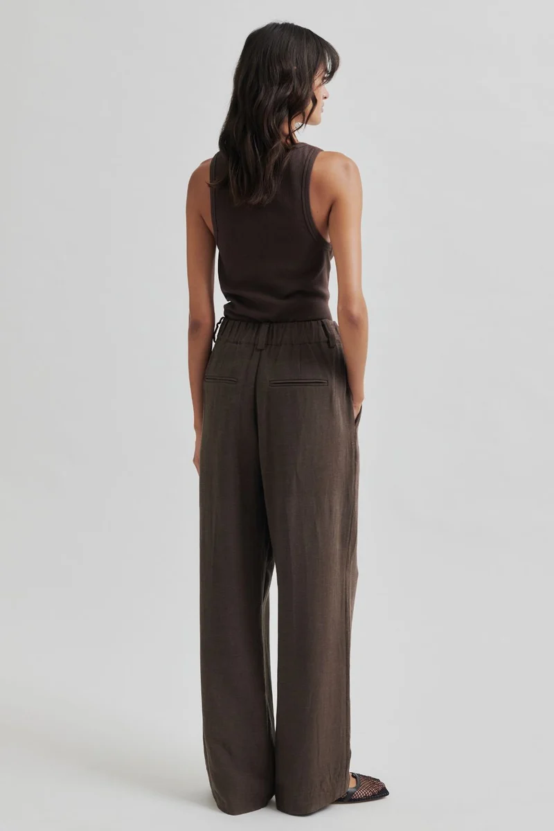 Second Female - Lino Trousers 57098 - Chocolate Brown 6139