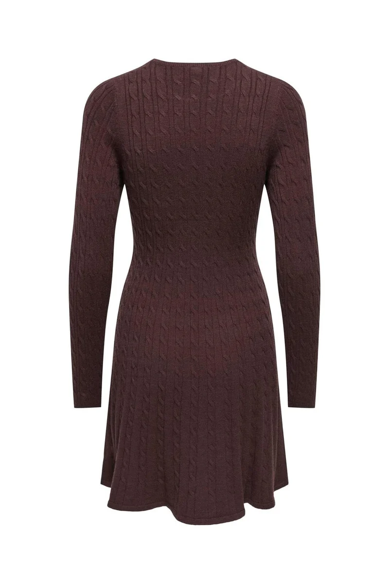 Only - Onlibi Ls O-Neck Cable Dress Cc Knt - 5035558 Fudge