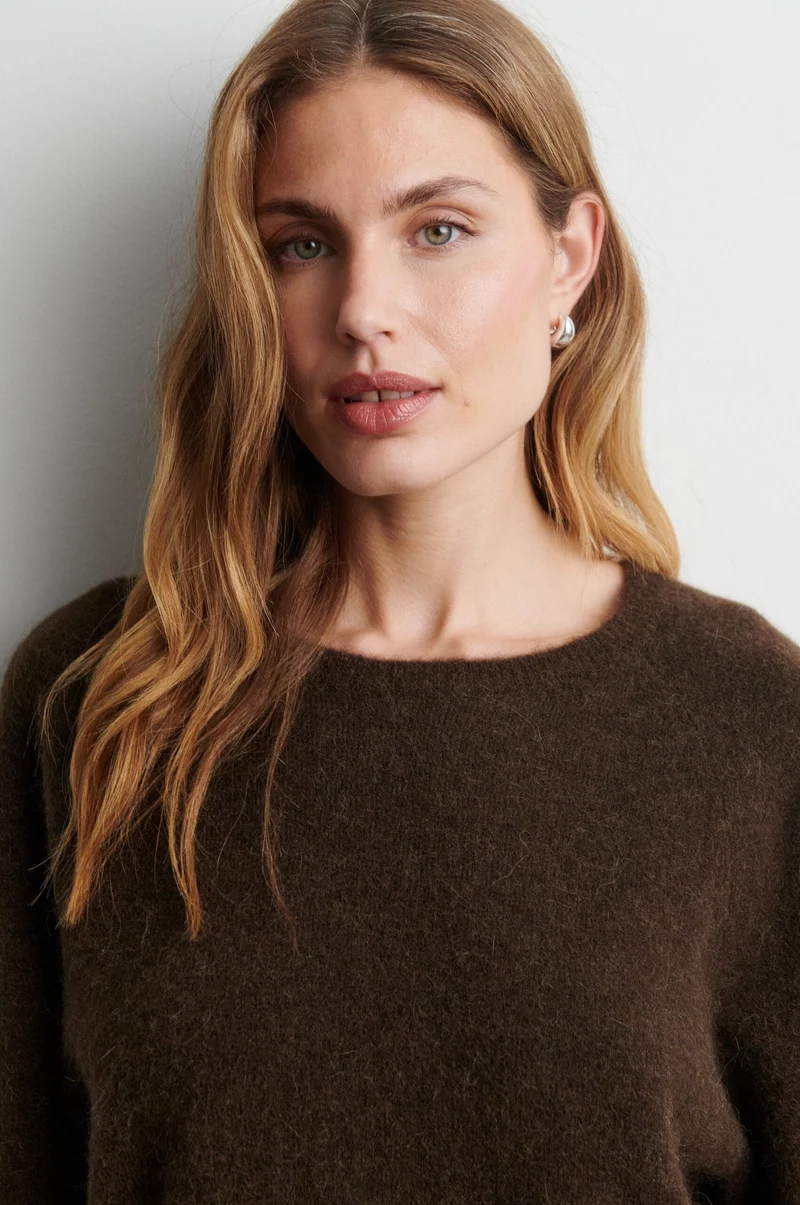 Second Female - Gabby Knit SS O-Neck 61066 - 6156 Demitasse