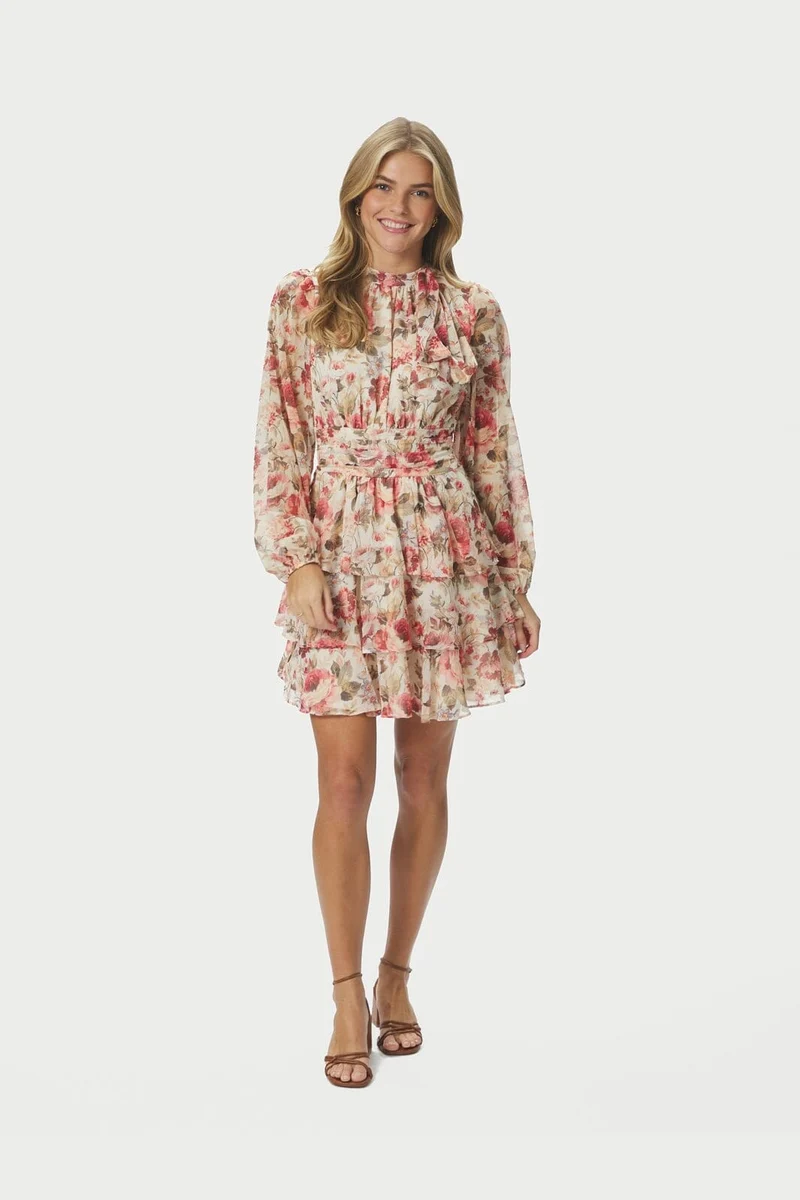 Neo Noir - Mio Vintage Flower Dress 168488 - 122 - Creme