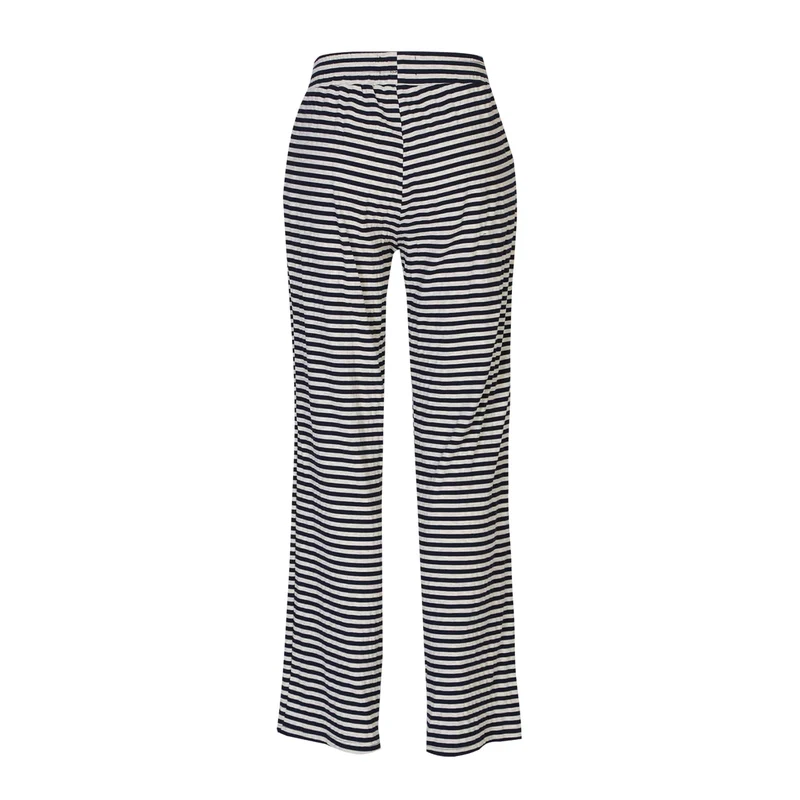 Liberte - Natalia-Straight-Pants 22061 - Navy Grey Mel. Stripe