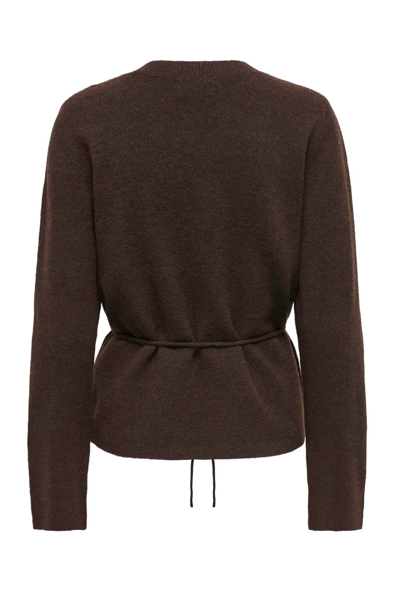 Jdy - Jdyelsa Life L/S On Tie Waist Pullov Knt - 5104895 Coffee Bean Melange