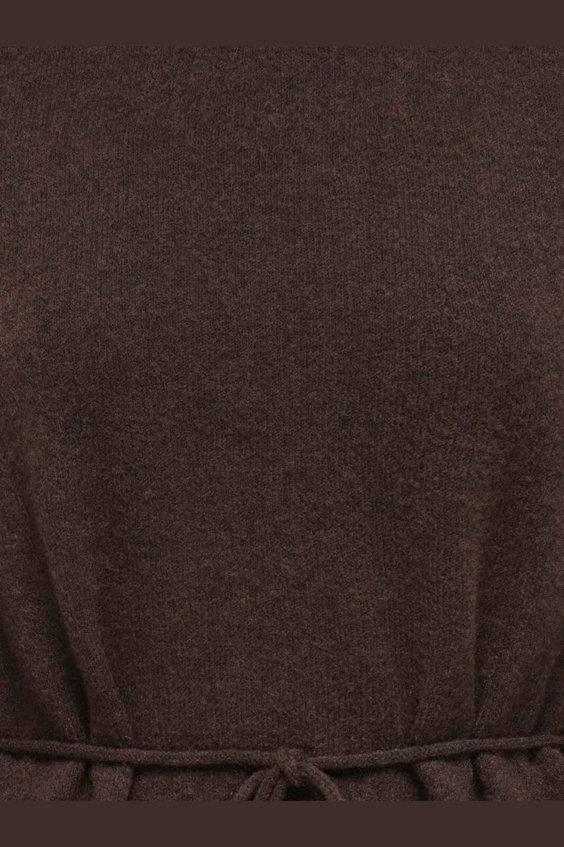Jdy - Jdyelsa Life L/S On Tie Waist Pullov Knt - 5104895 Coffee Bean Melange