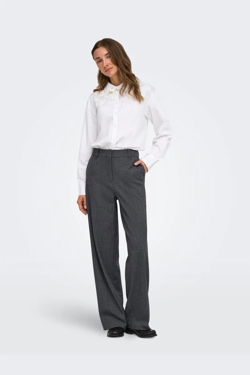 JDY - Jdyvalerie Wide Pant - 5084177 Dark Grey Melange