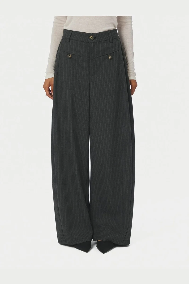 Neo Noir - Massie Slim Pinstripe Pants 170802 - 107 - Dark Grey Melange