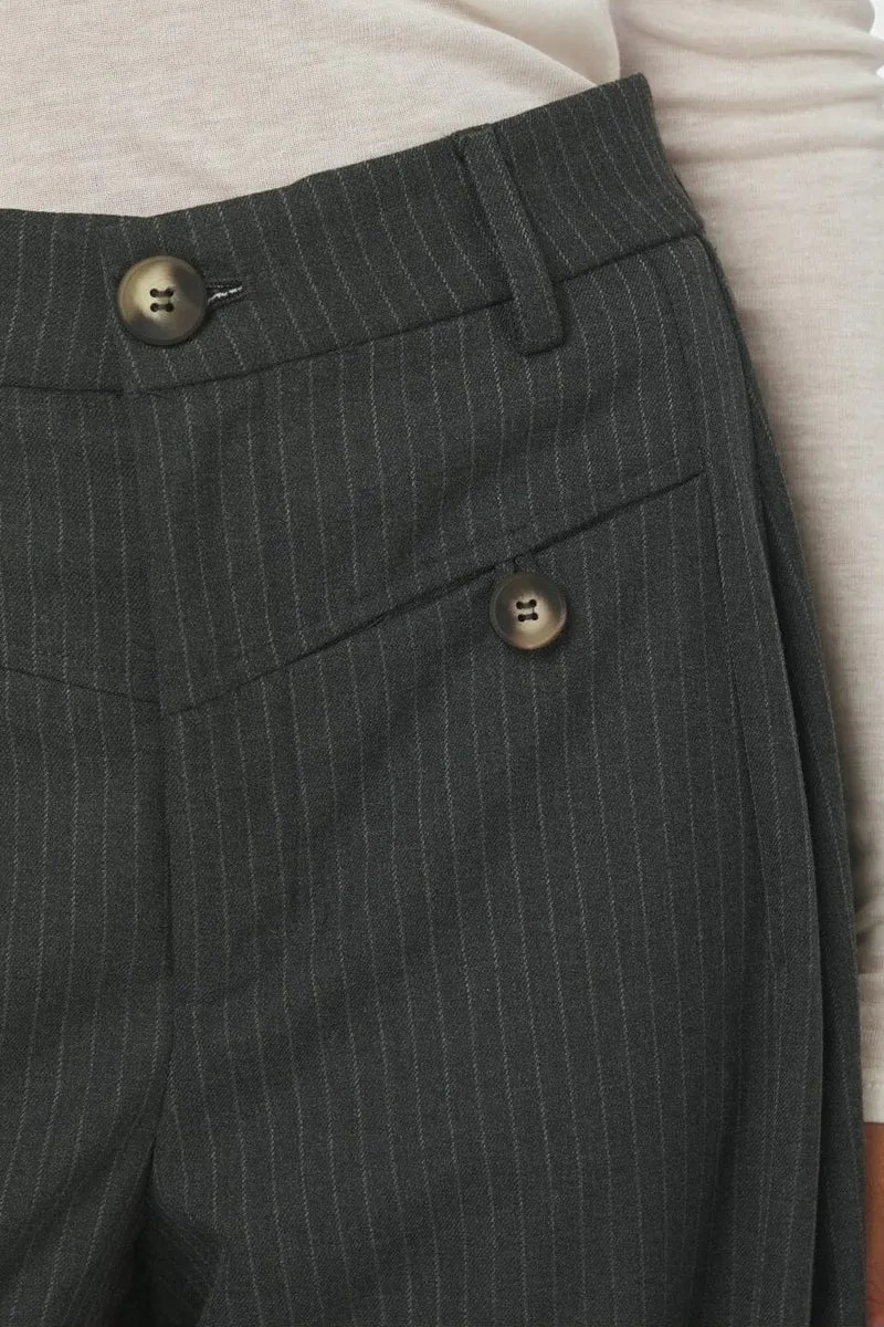 Neo Noir - Massie Slim Pinstripe Pants 170802 - 107 - Dark Grey Melange
