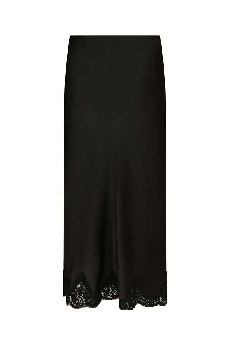 Neo Noir - Kallista Heavy Sateen Lace Skirt 171263 - 100 - Black