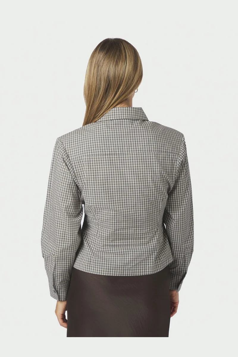 Neo Noir - Jonelle Check Shirt 170987 - 830 - Dusty Grey