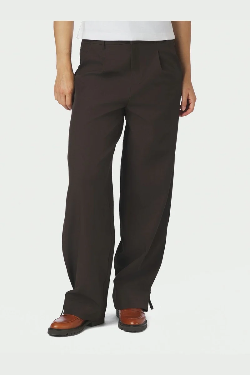 Neo Noir - Isotta Structure Tie Pants 170430 - 676 - Dark Brown