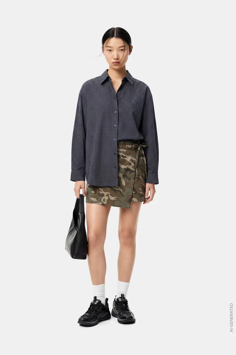 Pieces - Pcmimmi Wrap Skirt - 5128130 Mermaid Camouflage