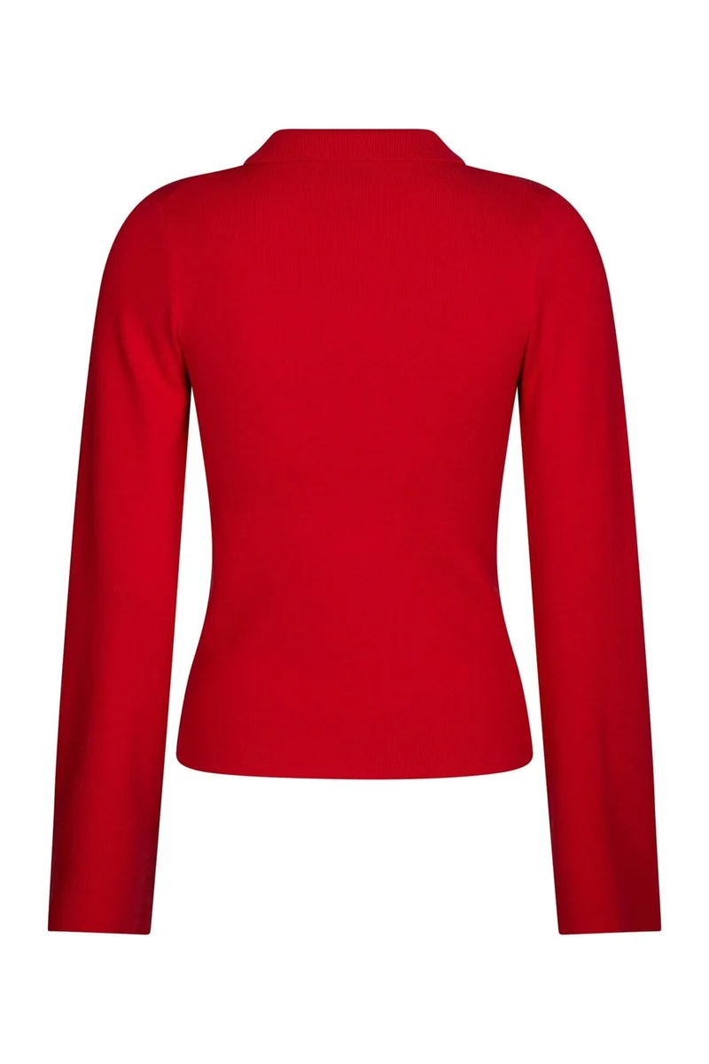 Neo Noir - Fannya Ls Solid Knit Polo 169864 - 160 - Red