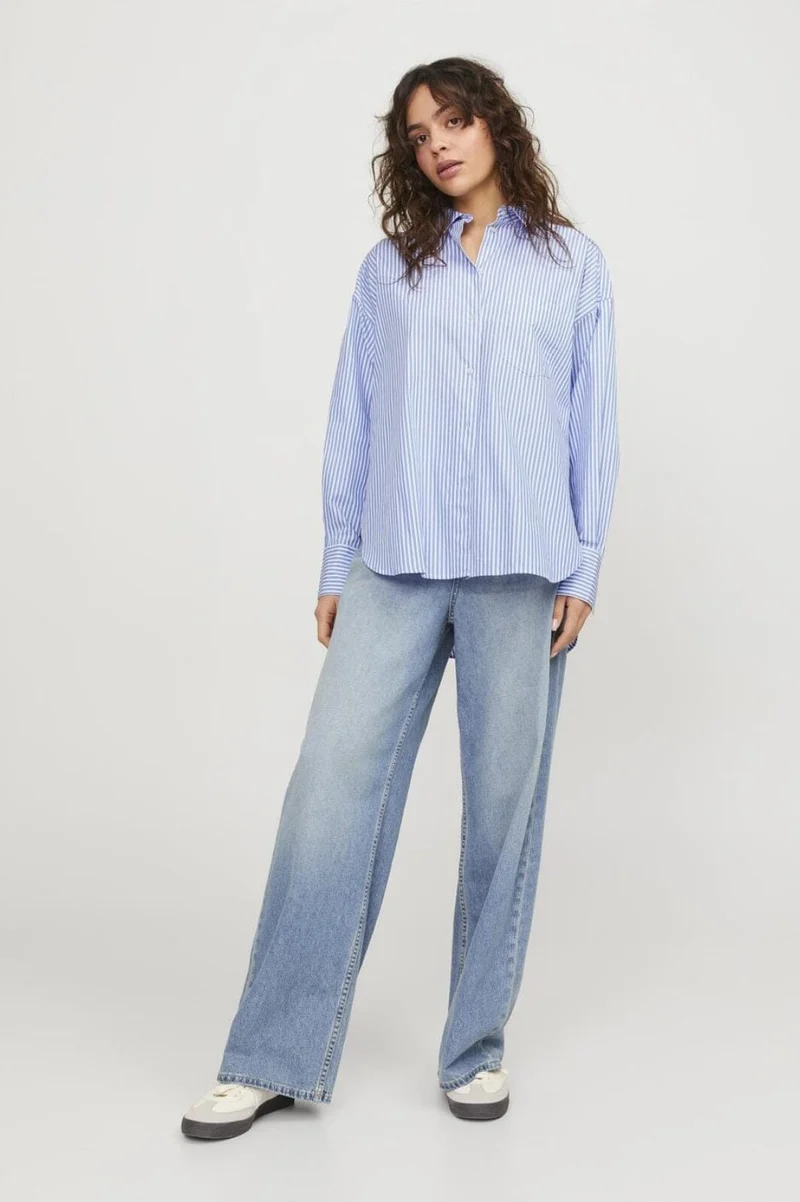Jjxx - Jxjamie Ls Relaxed Poplin Shirt - 4101689 Navy Blazer Stripes