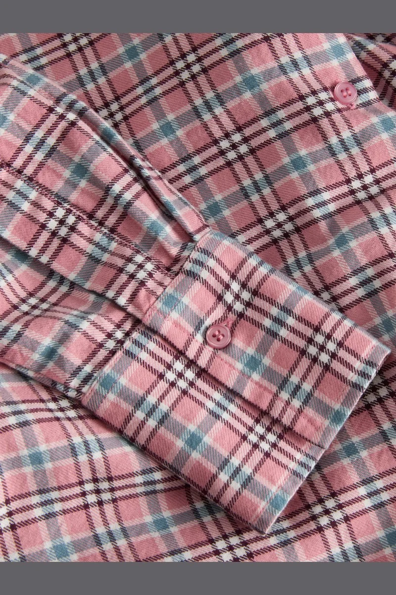 Jjxx - Jxjamie Check Flannel Ls Short Shirt - 5040719 Orchid Smoke Skyway