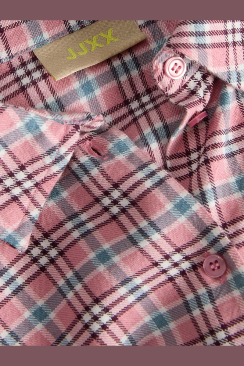 Jjxx - Jxjamie Check Flannel Ls Short Shirt - 5040719 Orchid Smoke Skyway