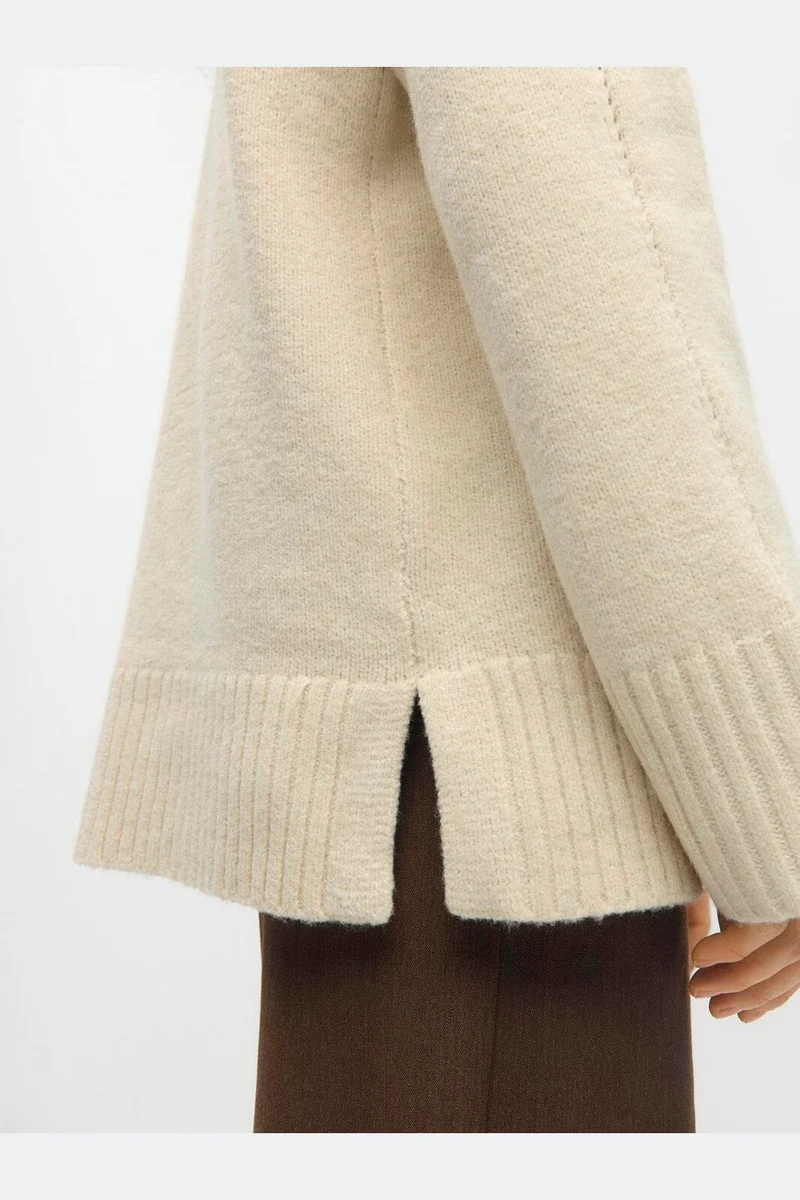Object - Objmali L/S Lo Rollneck Pullover - 5049319 Birch Melange