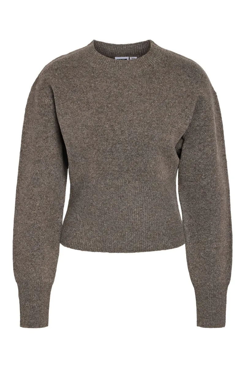 Noisy May - Nmsloan L/S O-Neck Knit - 5026362 Morel