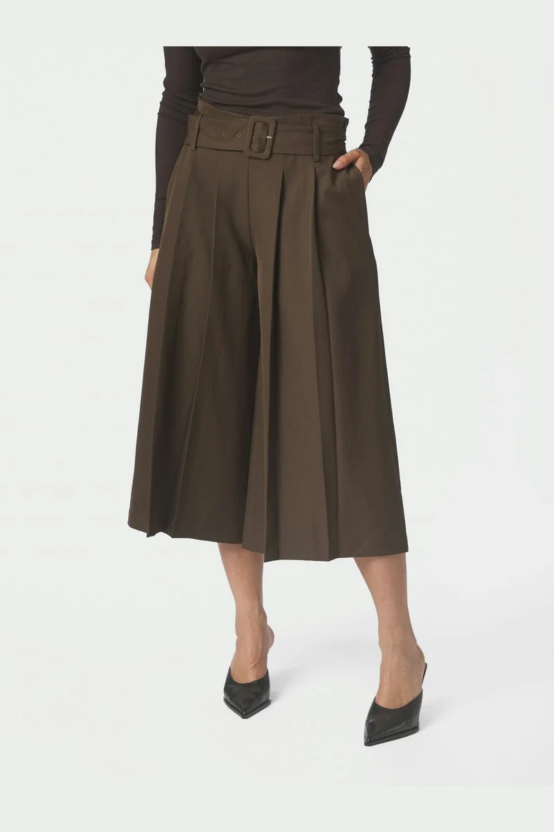 Neo Noir - Rilene Midi Pants 169844 - 676 - Dark Brown