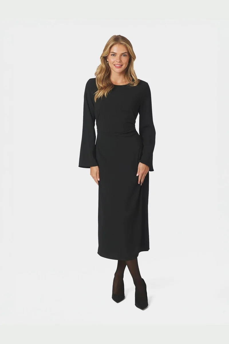 Neo Noir - Emmely Drape Dress 170471 - 100 - Black