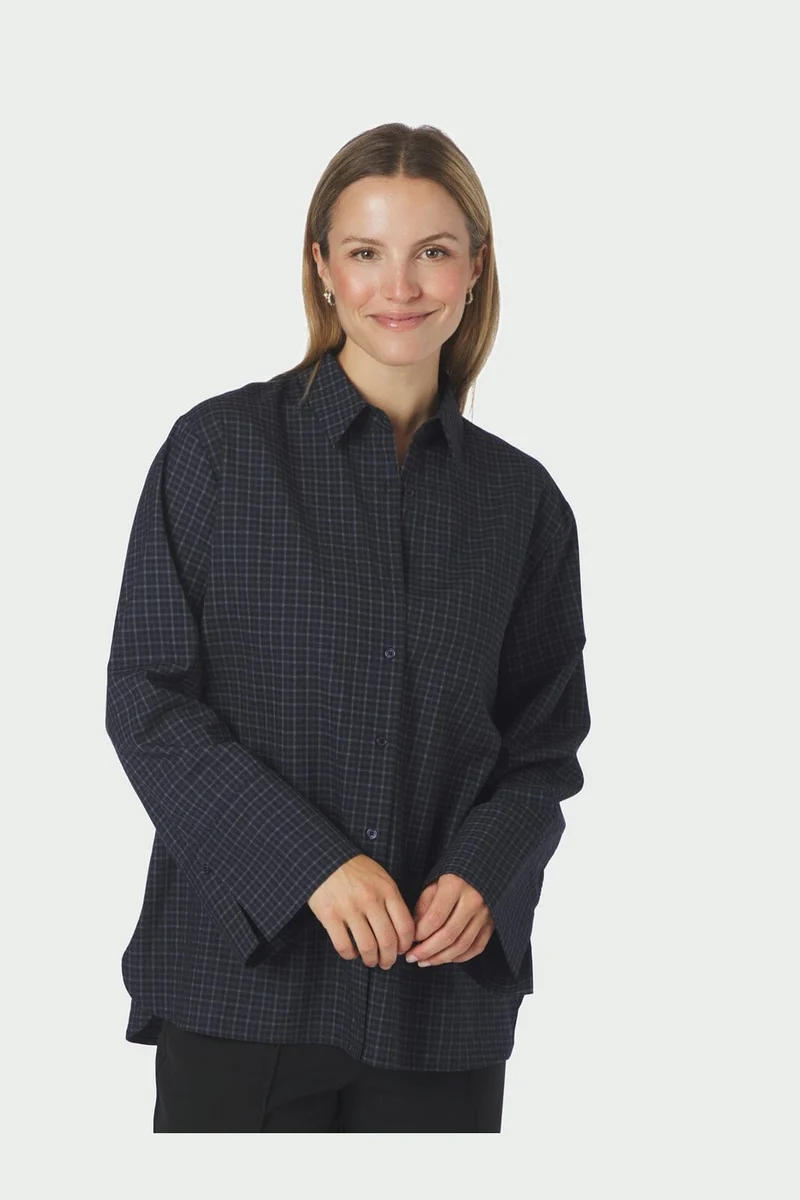 Neo Noir - Dita Check Shirt 170763 - 534 - Dark Blue