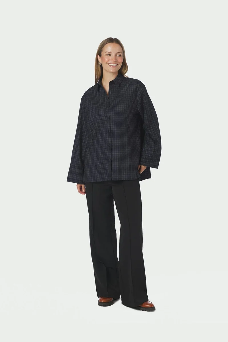 Neo Noir - Dita Check Shirt 170763 - 534 - Dark Blue