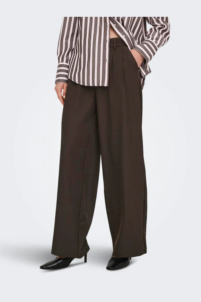 Only - Onlmiles Pleat Wide Pant Tlr - 5177007 Coffee Bean