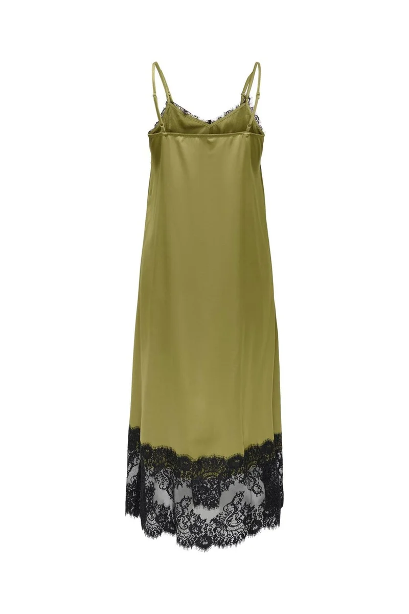 JDY - Jdyalana S/L Lace Midi Dress - 5097061 Gothic Olive Black Lace
