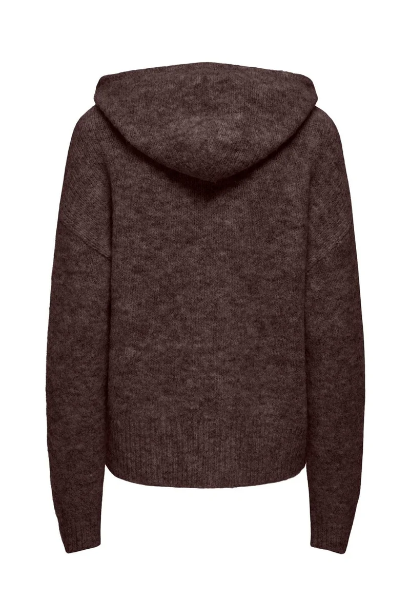 Only - Onlnellie Ls Hoodie Cc Knt - 5100928 Coffee Bean Melange