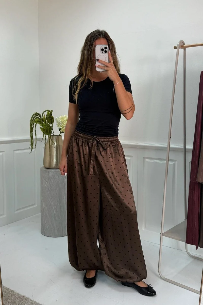 Dear Molly - Ballon dot pants 165006b - brown